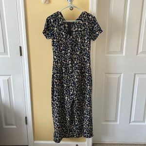 S/M Blue jumpsuit with yellow flowers